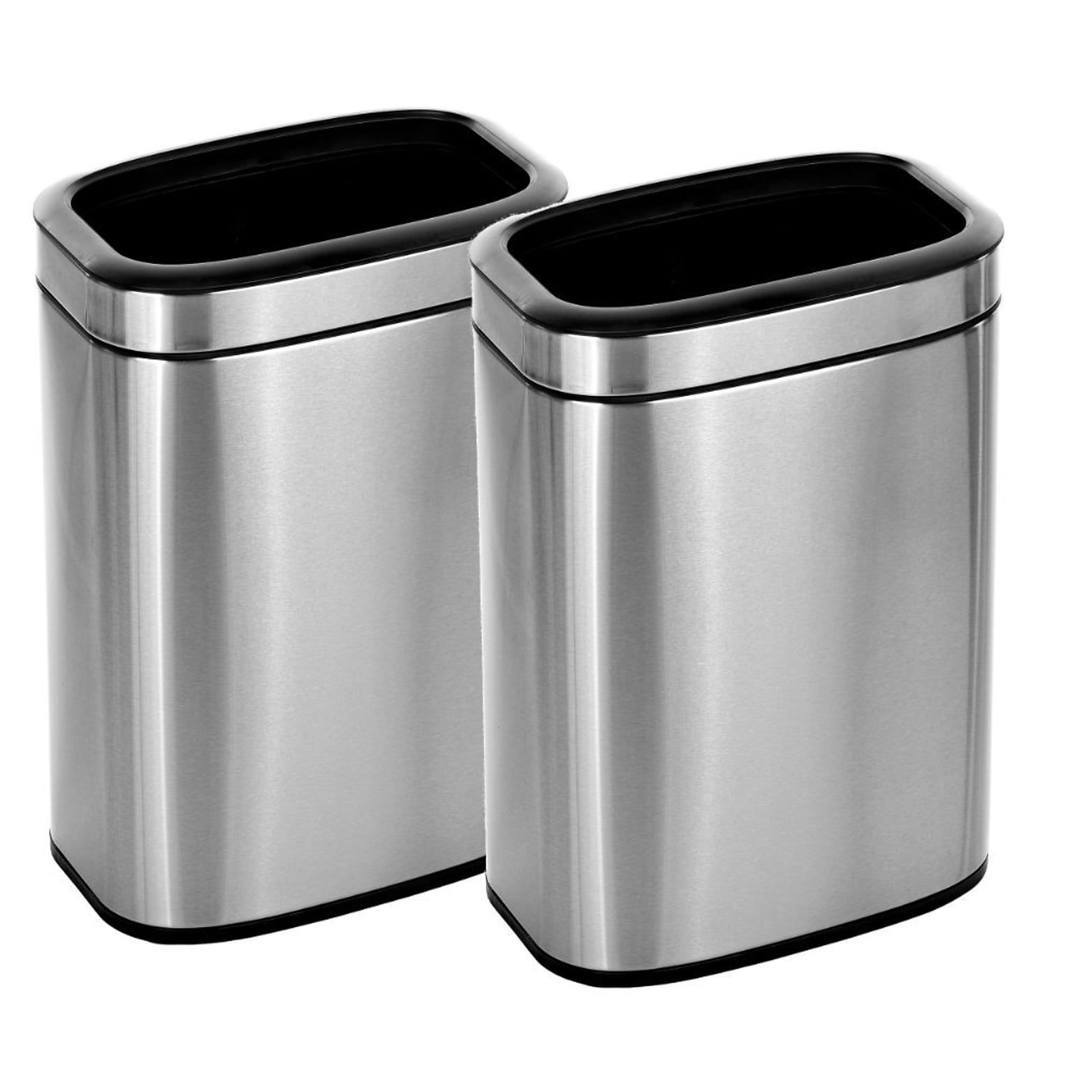 Alpine Industries Stainless Steel Trash Can with Liner, 10.6 Gallon, 2/Pack (ALP470-20L-2PK)