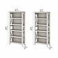 Bush Furniture Key West 66"H 5-Shelf Bookcase with Adjustable Shelves, Linen White Oak Laminated Wood, 2/Set (KWS046LW)