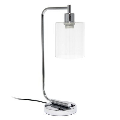 Creekwood Home Vintage Vantage 18.8" Minimalist Industrial Curved Arm Desk Lamp, Chrome (CWD-1017-CH)