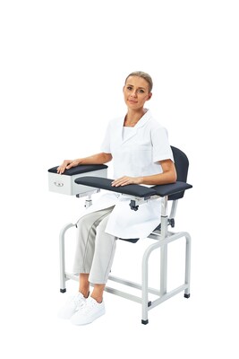 Viva Comfort Adjustable Bariatric Phlebotomy Blood Drawing Chair, 500 lbs. Capacity, Black (ADI997-01D-BLK-MK)