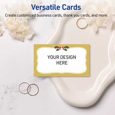 Avery Gold-Metallic Berries Matte Blank Card, White, 80/Pack (S00-FH1)