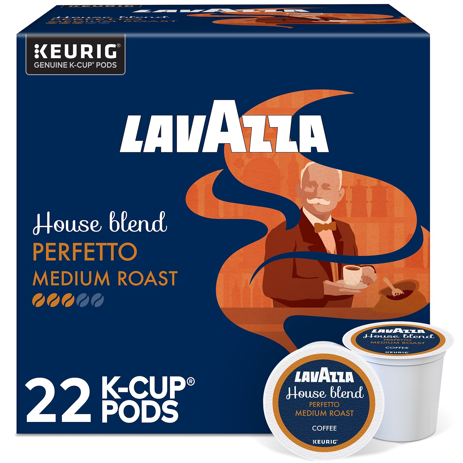 Lavazza Perfetto Coffee Keurig® K-Cup® Pods, Medium Roast, 22/Box (5000382580)