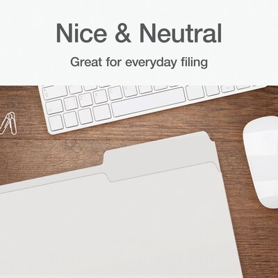 Pendaflex Heavy Duty File Folder, 1/3-Cut Tab, Assorted, Legal Size, White, 100/Box (1007034)