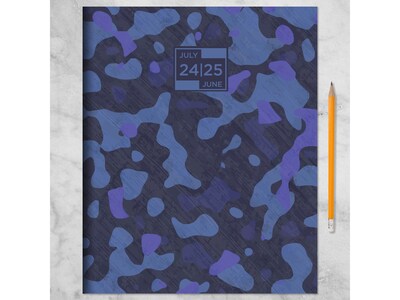 2024-2025 TF Publishing Camo 9" x 11" Academic Monthly Planner, Paperboard Cover, Blue (AY25-4502)
