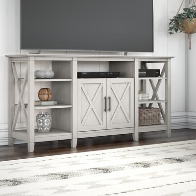 Bush Furniture Key West Tall TV Stand, Linen White Oak, Screens up to 65" (KWV160LW-03)