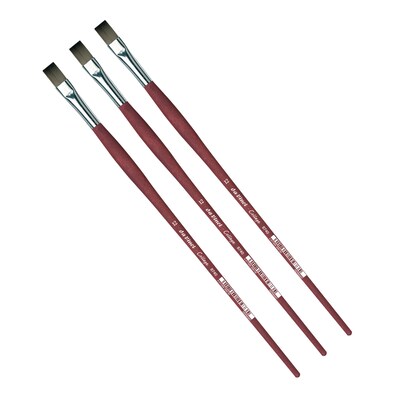 da Vinci COLLEGE Oil and Acrylic Synthetic Bristle, Flat Brush, 3/Bundle (DVXVA874012-3)