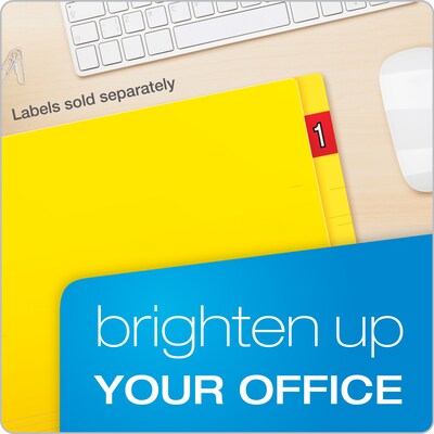 Pendaflex Recycled End Tab File Folder, Straight Cut, Letter Size, Yellow, 100/Box (H110DY)