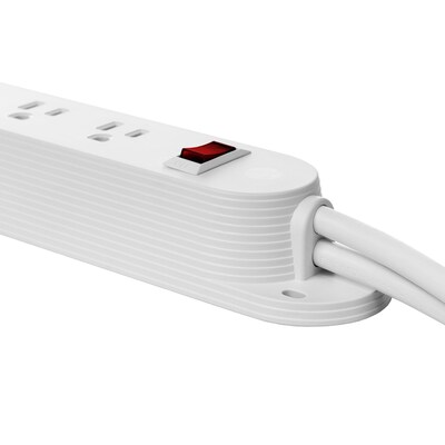 HAT Design Works Reya 8-Outlet 3-USB Port Power Strip, 9’, White (PWRG-ACCW-TD-STRP-WH)