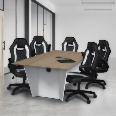 Regency Array 72W x 36D Conference Table with Grommet, Noble Oak/White (ACT7236NOWH)