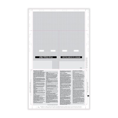 ComplyRight W-2 Tax Form. Pressure Seal, 4-Up, Box Format, Copies B,C,2,2, EZ-Fold Duplex, 14, 500/