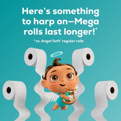 Angel Soft & Strong Mega Toilet Paper, 2-Ply, White, 320 Sheets/Roll, 48 Rolls/Pack (79403)