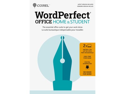 Corel WordPerfect Office Home & Student for 2 Users, Windows, Download (WPAGHSEFMBAMC)
