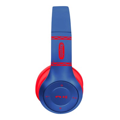 Crayola Boost Active Wireless Over-Ear Headphones, Bluetooth, Blue/Red (CHPBT348)