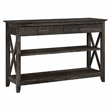 Bush Furniture Key West 47 x 16 Console Table with Drawers and Shelves, Dark Gray Hickory (KWT248G