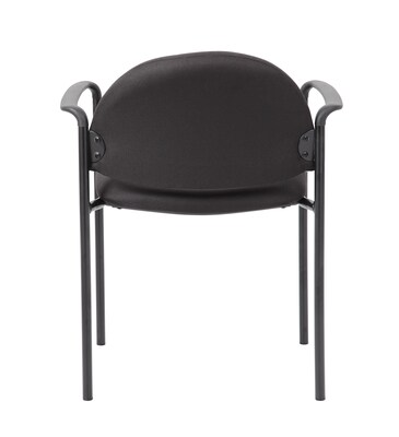 Boss® B9501 Series Fabric Stacking Chairs With Arms; Black