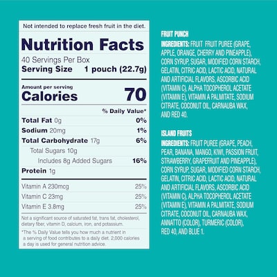 Welchs Gluten Free Fruit Snacks Variety Pack, 40 Packs/Box (84061)