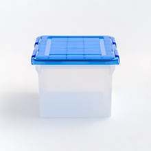 Iris 32 Quart Element Resistant Ultimate Clear Plastic Latching Storage Bin, Clear (500205)