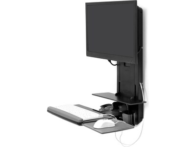 Ergotron StyleView Adjustable Sit-Stand Vertical Lift, Up to 24 Monitor, Black (61-080-085)