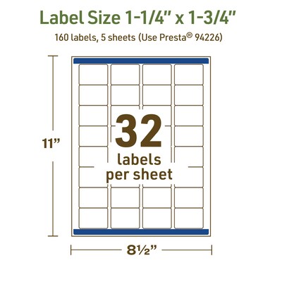 Avery Dissolvable Rectangle Multipurpose Labels, 1.25" x 1.75", Off-white, 160/Pack (94226)