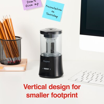 Staples Auto-Feed Electric Pencil Sharpener, Black (ST62627)
