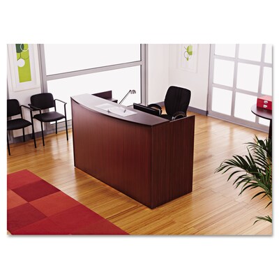 Alera® Valencia Series Reception Desk w/Counter, 71w x 35-1/2d x 44-3/4h, Mahogany