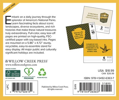 2027 Willow Creek 6.2 x 5.4 Day-to-Day Calendar, Assorted Colors (63637)