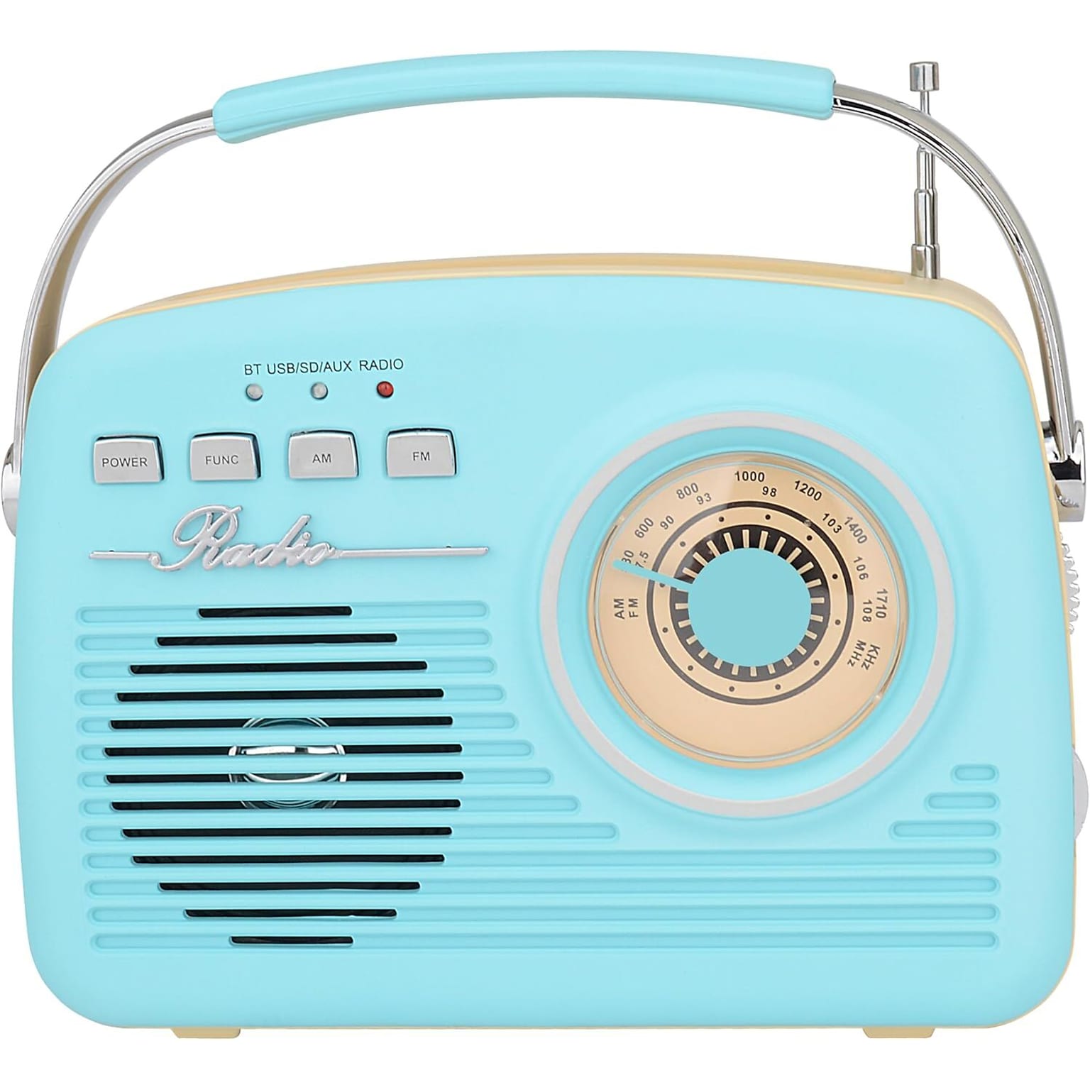 Supersonic Retro Portable Bluetooth Speaker, Blue, (SC-1201BT-BLU)