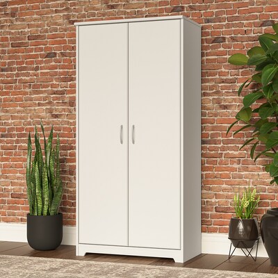 Bush Furniture Cabot 61H Tall Storage Cabinet with 4 Shelves, White (WC31999)