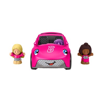 Fisher-Price Little People Barbie Convertible Toy Car with Music Sounds and 2 Figures, 2/Pack (HCF59)