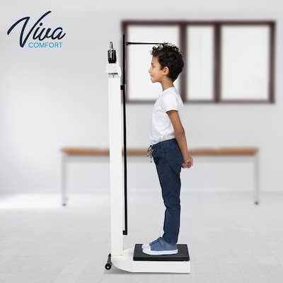 Viva Comfort ME904 Mechanical Physician Weight & Height Scale, White, 440 lbs. Capacity (ADIME904-02-MK)