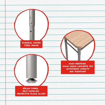 Staples 30.9"W Trapezoidal Student Desk, Gray/Brown (ST63539)