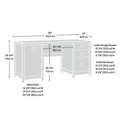 Sauder Cannery Bridge 60"W Computer Desk, Sindoori Mango (429510)