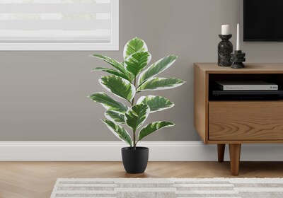 Monarch Specialties Inc. 27 Artificial Rubber Plant in Pot (I 9572)