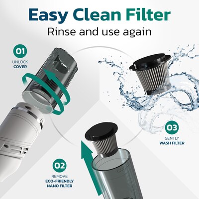 Purely C50 70W Small Portable Wireless Vacuum Cleaner Air Duster, Black (PKBVC50)