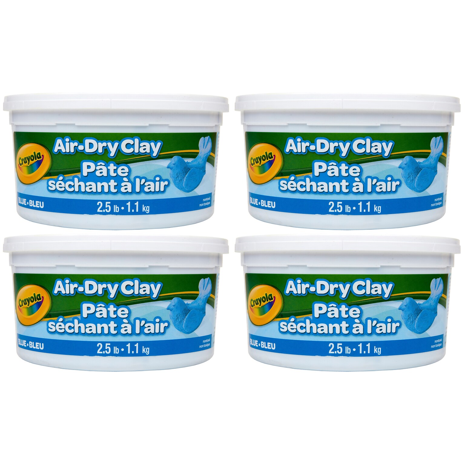 Crayola Air Dry Clay, Blue, 4/Bundle (BIN575142-4)