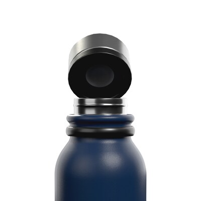 Outdoors Professional Stainless Steel Double-Walled Vacuum-Insulated Travel Bottle, 20 oz., Navy Blue (OUTD9263)