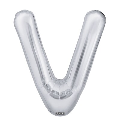 Party City (Air-Filled) 16 V Foil Balloon, Silver, 2/Pack (AM60050283-18)