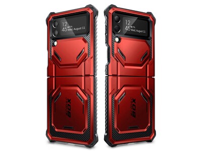 i-Blason Armorbox Metallic Red Rugged Case for Samsung Galaxy Z Flip4 (Galaxy2022-ZFlip4-5G-Armorbox-Ruddy)
