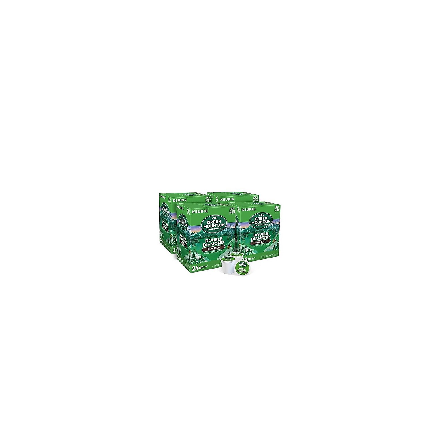 Green Mountain Double Diamond Coffee, Keurig® K-Cup® Pods, Dark Roast, 96/Carton (GMT4066CT)