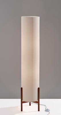 Adesso Sonora 50.5"H Walnut Floor Lamp with Off-White Pleated Shade (3011-15)
