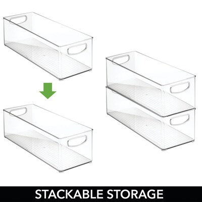 iDesign Plastic Stackable Pantry Bin - Storage Bin with Handles for Kitchen Organization- Ideal for Cabinets or Fridges