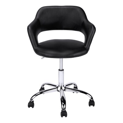 Monarch Specialties Inc. Armless Faux Leather Swivel Computer and Desk Chair, Black (I 7298)