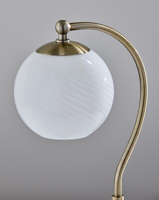 Adesso Swirl Incandescent Desk Lamp, 21.6"H, Antique Brass/White (3259-21)