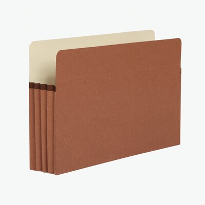 Pendaflex 30% Recycled Reinforced File Pocket, 3 1/2 Expansion, Legal Size, Brown, 25/Box (1526EOX)