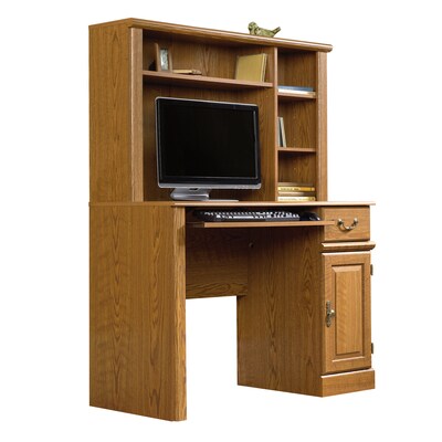 Sauder Select 43"W Computer Desk with Hutch, Carolina Oak (401353)