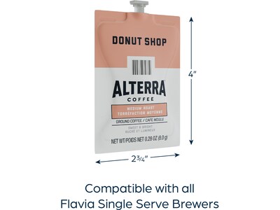 Alterra Donut Shop Coffee Flavia Freshpacks, Medium Roast, 40/Carton (48140)