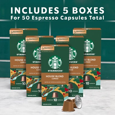 Starbucks House Blend Coffee Nespresso Original Capsules, Medium Roast, 50/Box (109047)