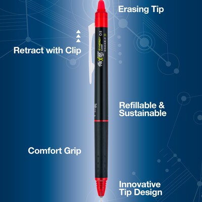 Pilot FriXion Synergy Clicker Erasable Gel Pen, Extra Fine Point, 0.5mm, Red Ink, Dozen (17372)