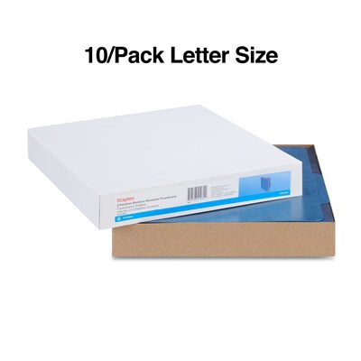 Staples Moisture Resistant Classification Folder, 2-Dividers, 2.5" Expansion, Letter Size, Dark Blue, 10/Box (TR614641)
