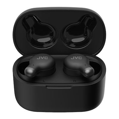JVC Marshmallow Plus True Wireless Active Noise Canceling Earbuds with Microphone & Charging Case, Bluetooth, HA-A25T (Black)